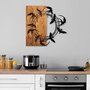 Wallity Spiral Birds 1 Escultura de pared de madera y metal Nogal y Negro